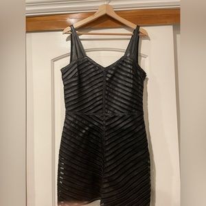 Parker Leather and Mesh Mini Dress